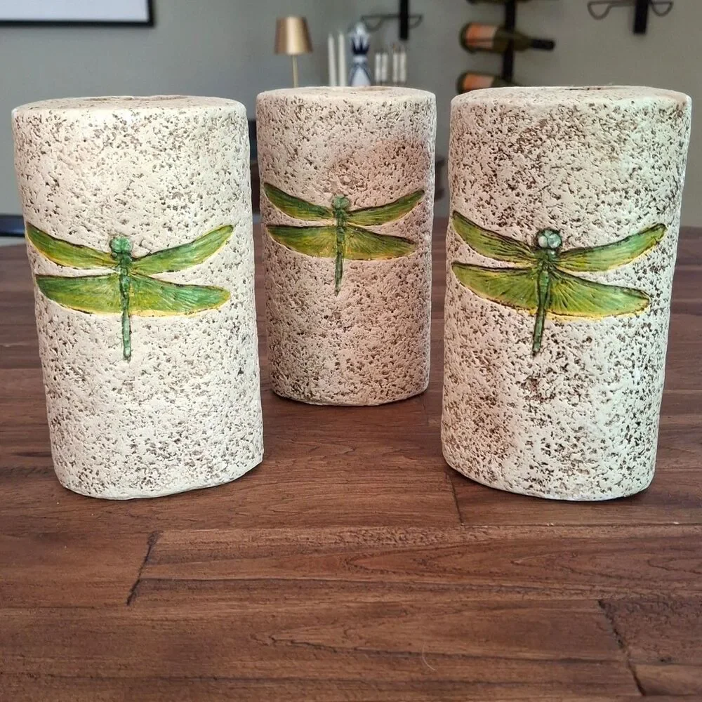 Set of 3 Dragonfly Candle Holders